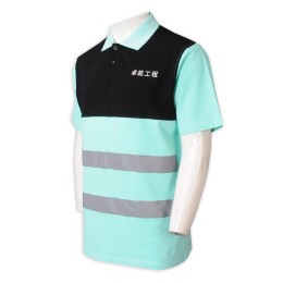 D334  專業訂製男裝工業制服Polo   設計工程制服綠黑撞色 反領   工業制服中心 D334  專業訂製男裝工業制服Polo   設計工程制服綠黑撞色 反領   工業制服中心